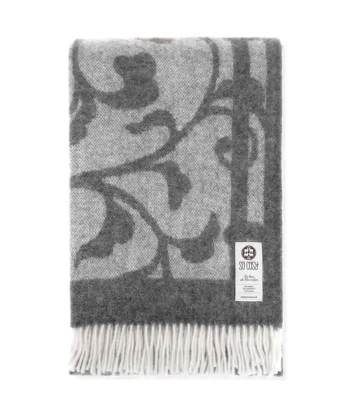 lotte soft large alpaca and lambswool Jacquard throw