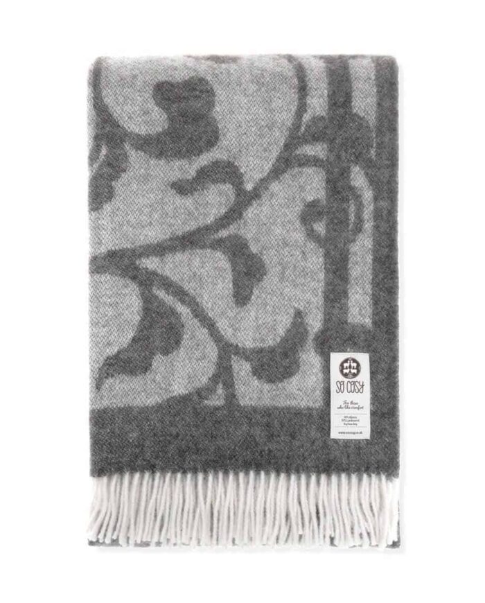 lotte soft large alpaca and lambswool Jacquard throw