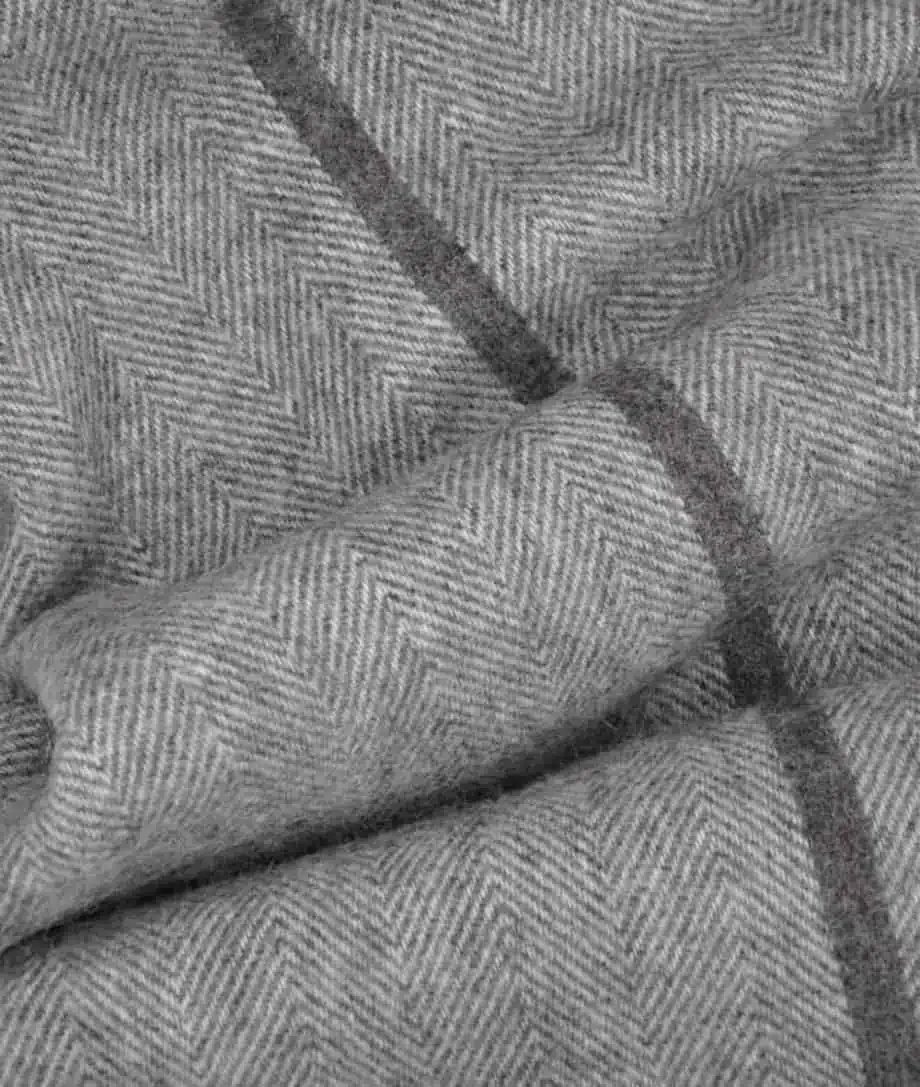 rustic grey colour Gotland wool large bedspread
