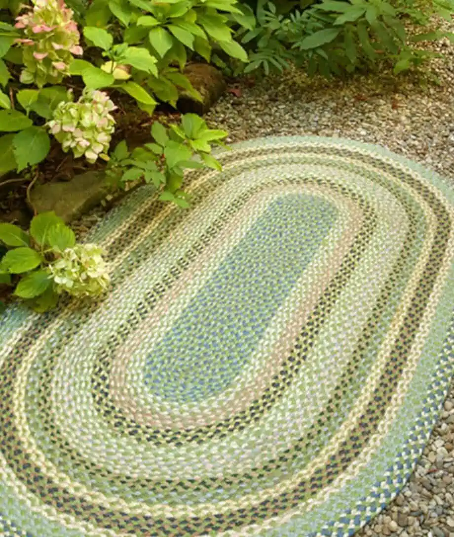 mint colour braided jute rug