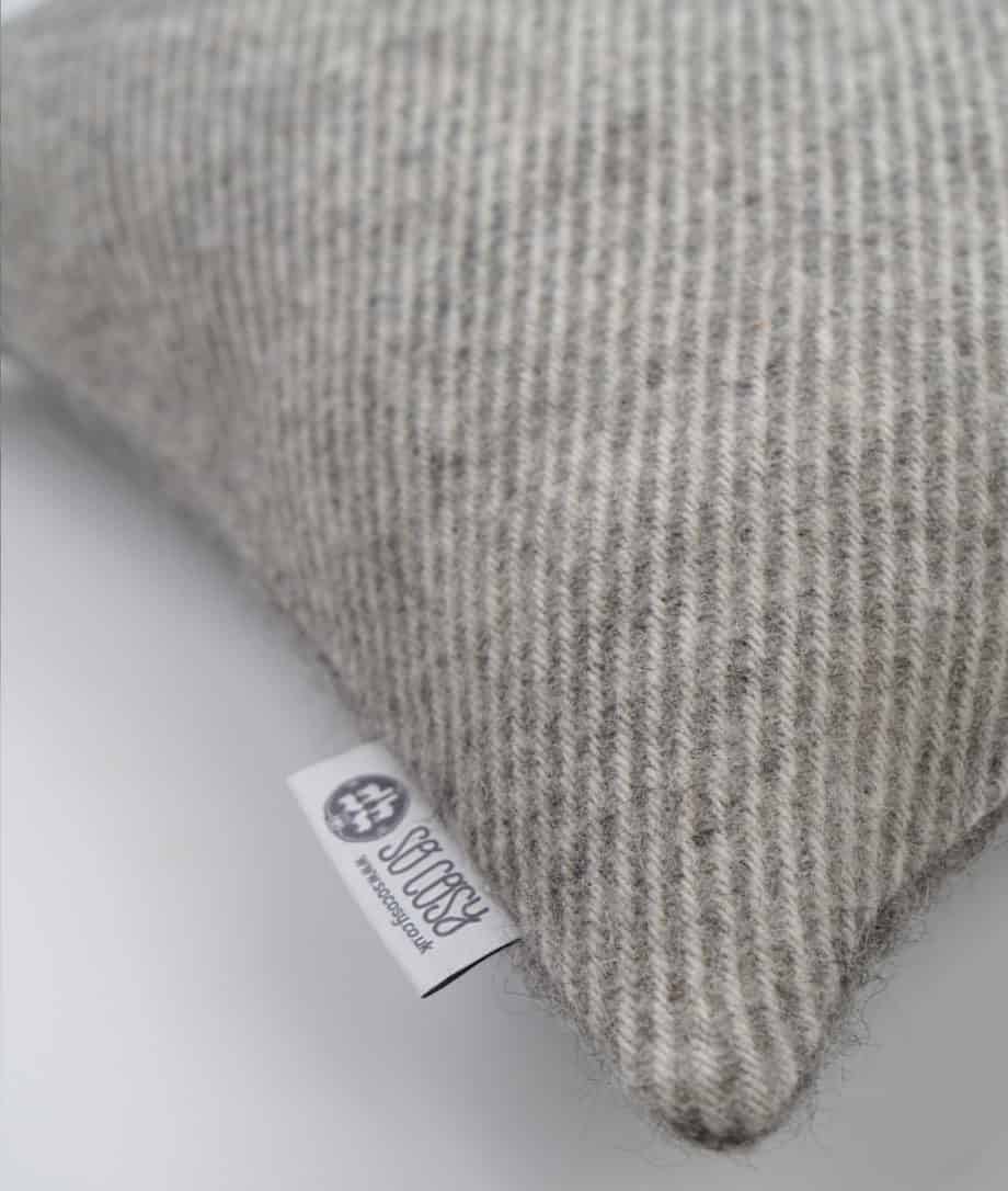 natural pure wool cosy cushion in grey colour