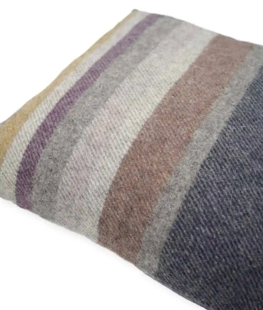 Dale multi coloured striped pure new wool cosy cushion