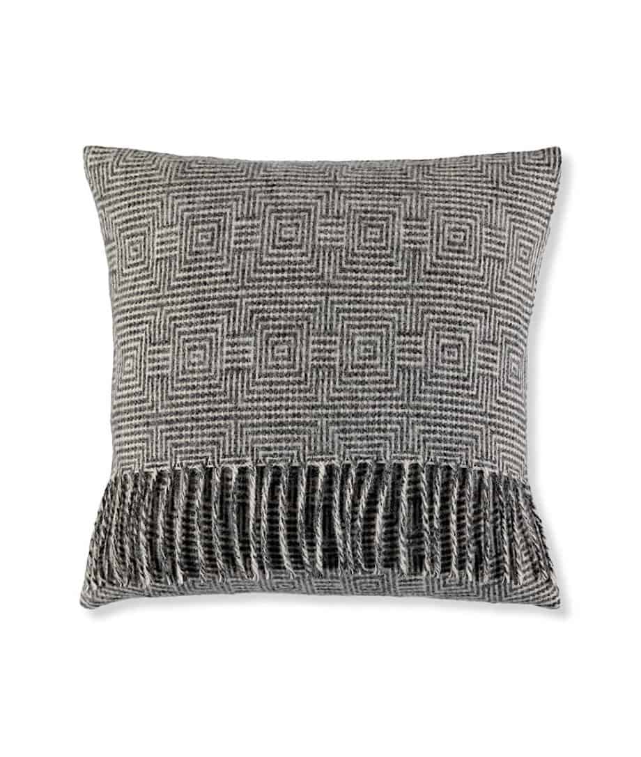 charcoal grey colour pure new wool cosy cushion