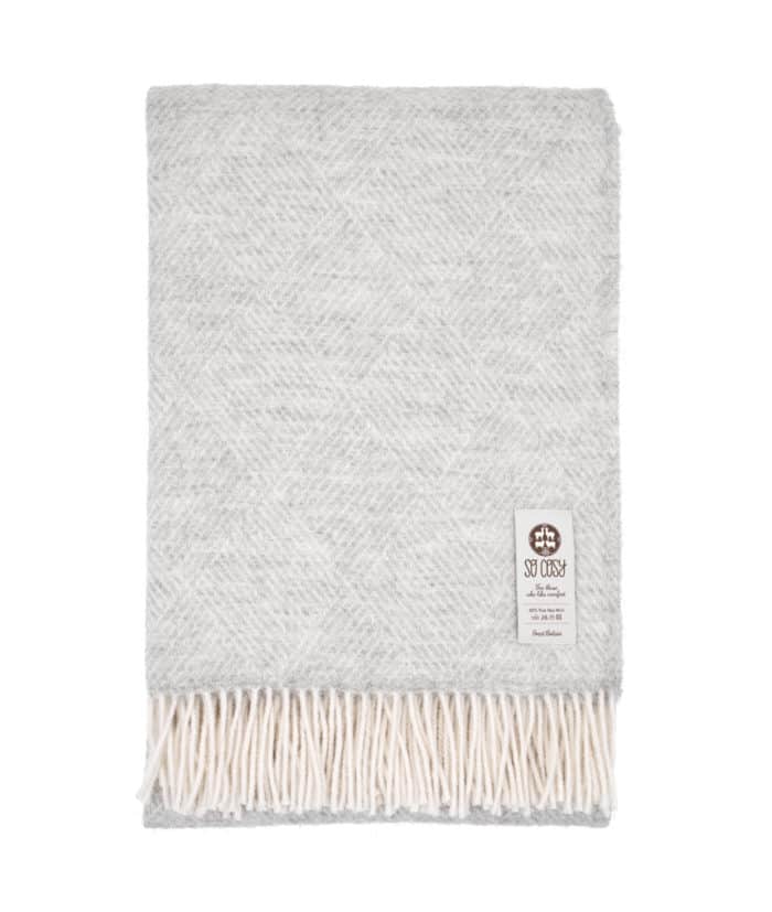 Silver grey bed throw