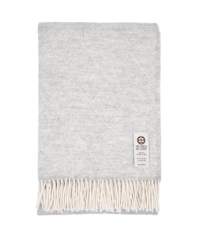Silver grey bed throw
