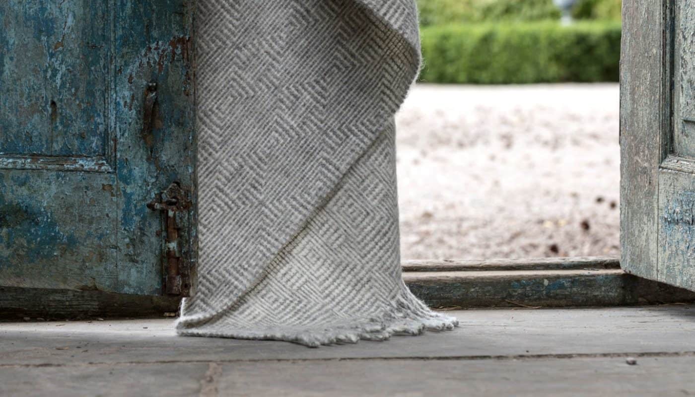 silver grey madrid pure new wool cosy throw blanket in silver grey colour