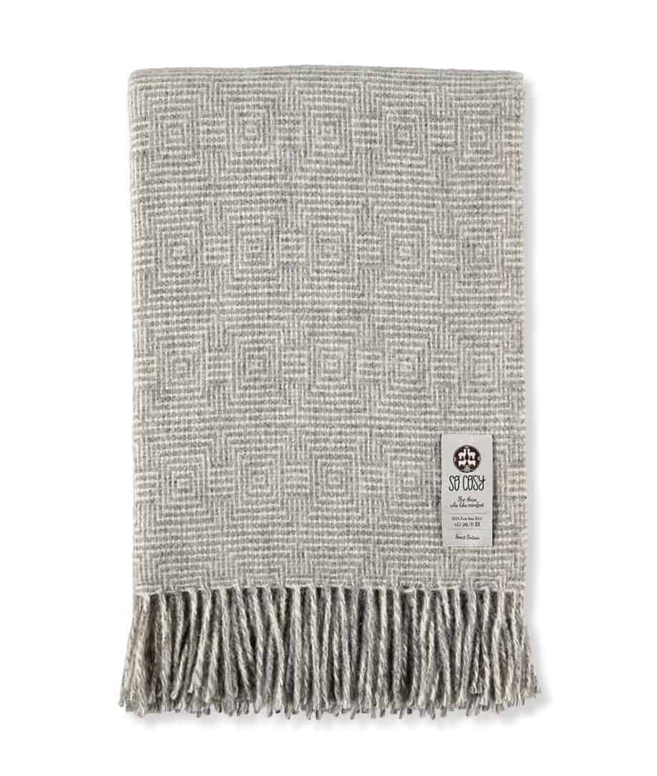 Madrid silver grey Gotland wool blanket