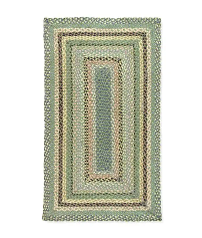 mint colour rectangular shape organic jute rug