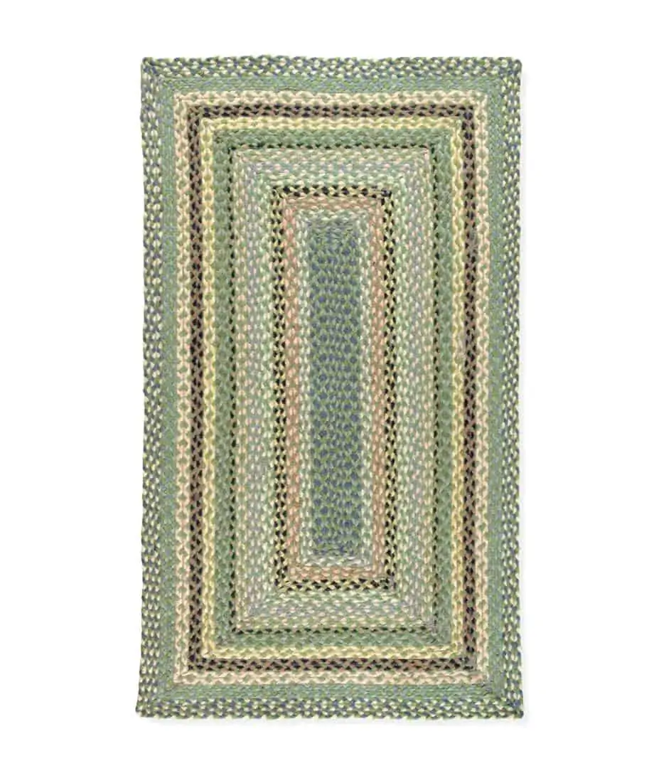 mint rug in a rectangular shape made with organic jute