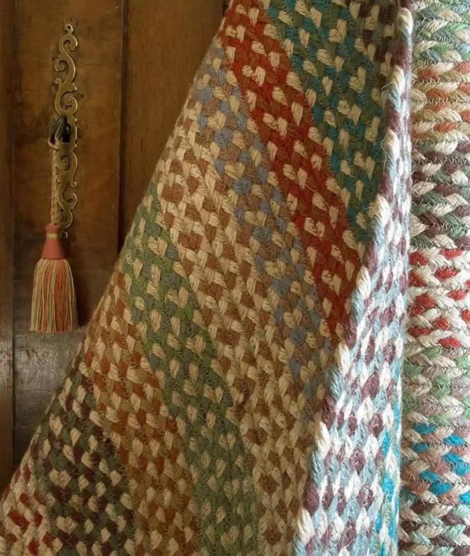 organic jute rug in carnival colour