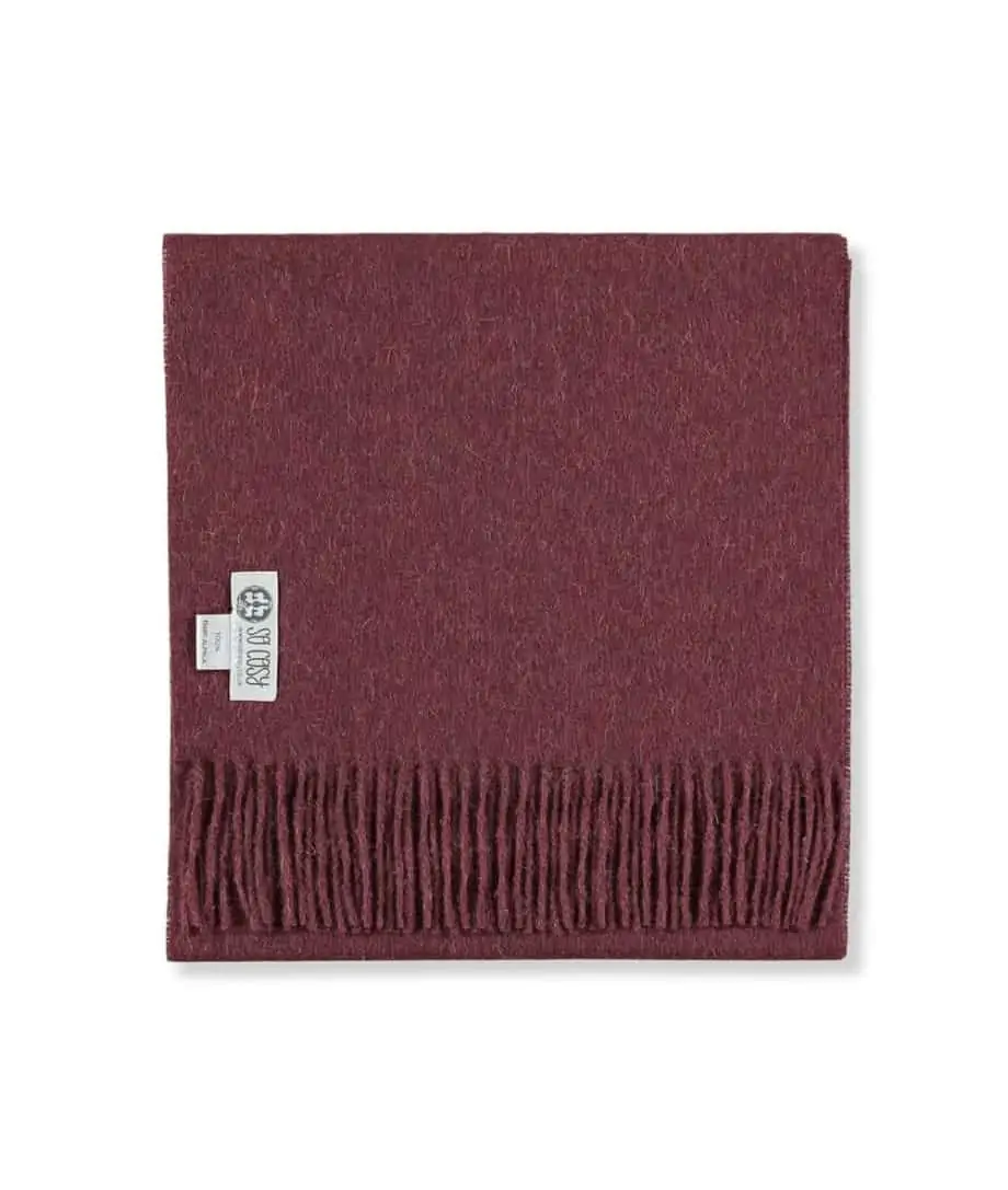 cosy toni scarf in tawny port colour folded