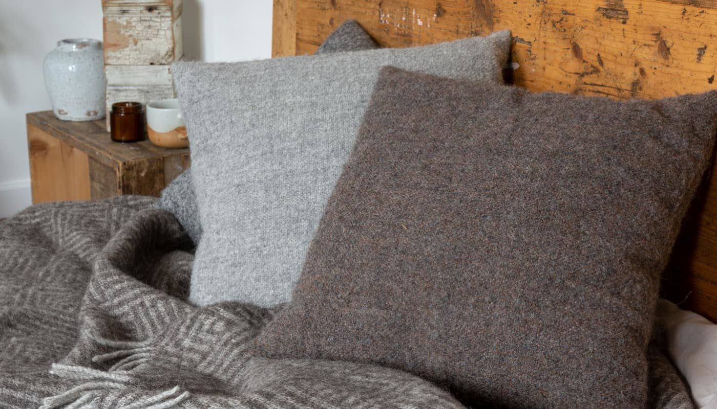 best quality alpaca wool boucle cushions uk