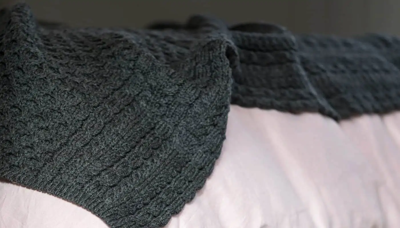 maria chunky knit pure merino wool honeycomb throw blanket