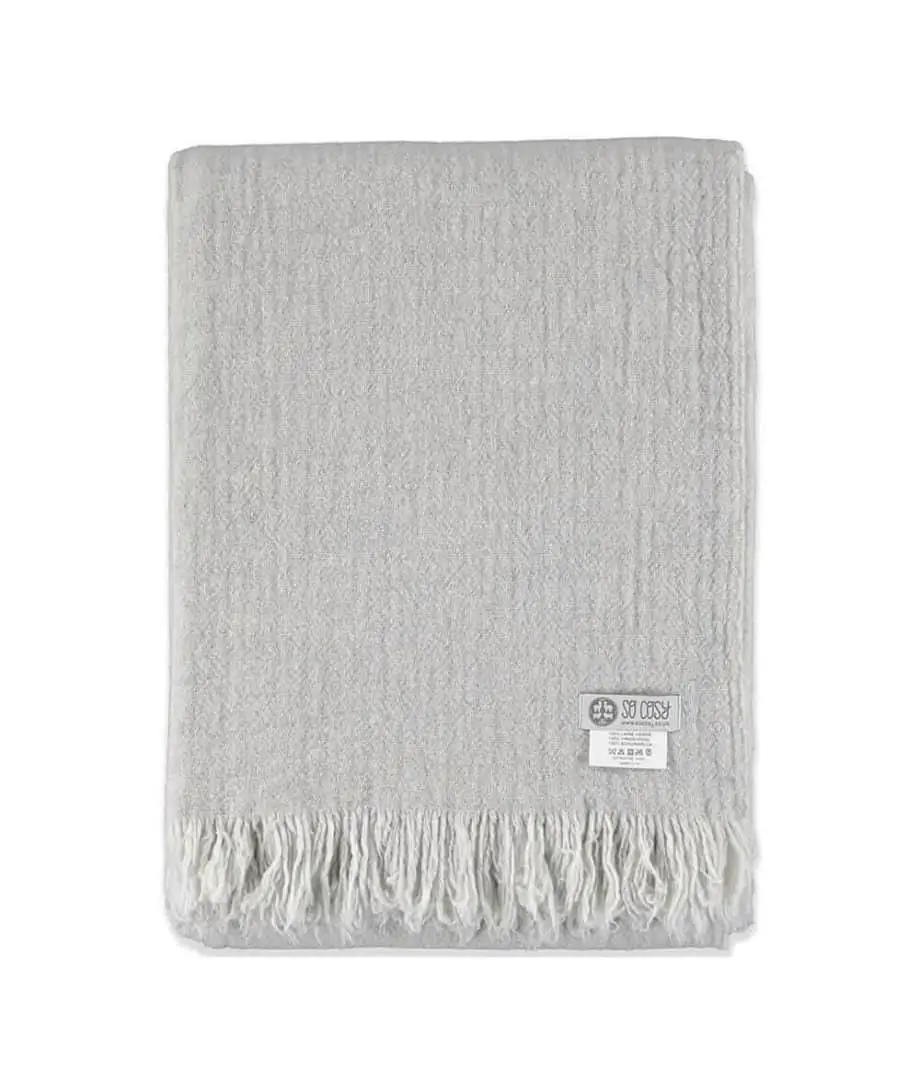cosy merino wool throw in washed quality
