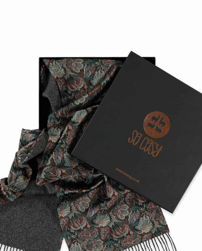 luxury scarves made with liberty fabric paisley corals print in gift box