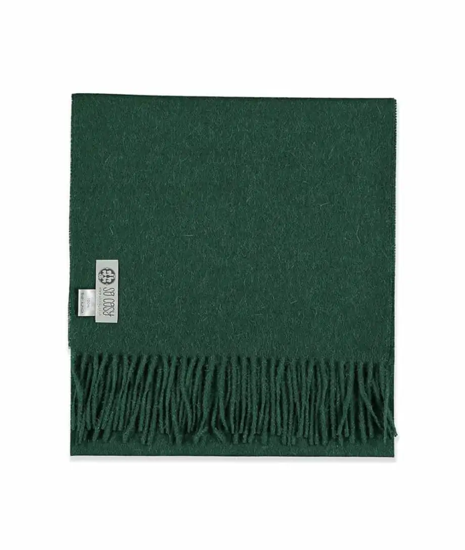 british racing green colour scarf made from soft baby alpaca wool