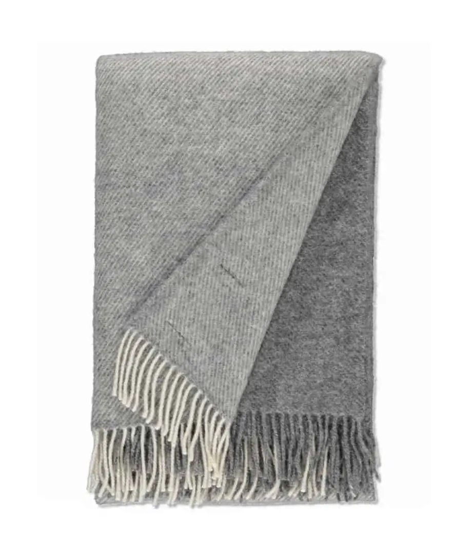 sustainable, ethical, natural Gotland undyed wool large grey throw blanket
