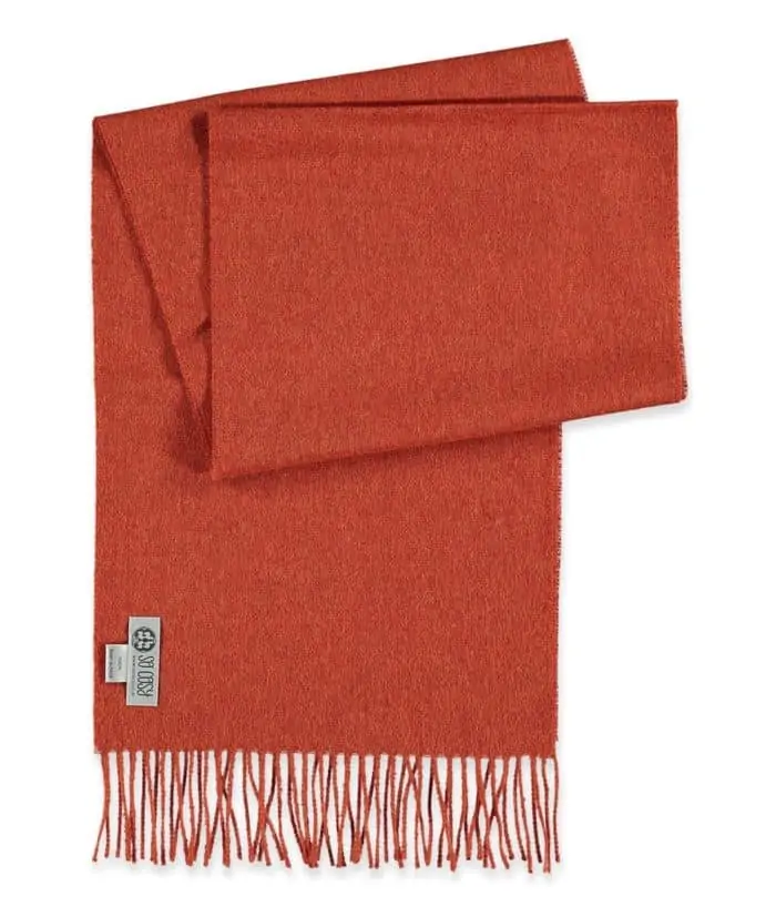 deep orange colour baby alpaca wool scarves
