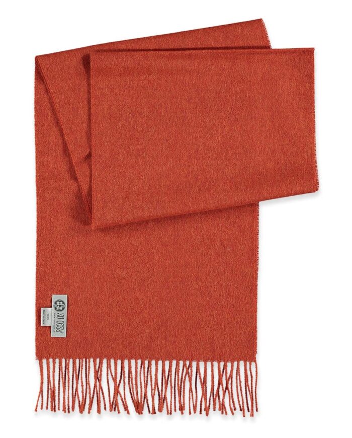 deep orange colour baby alpaca wool scarves