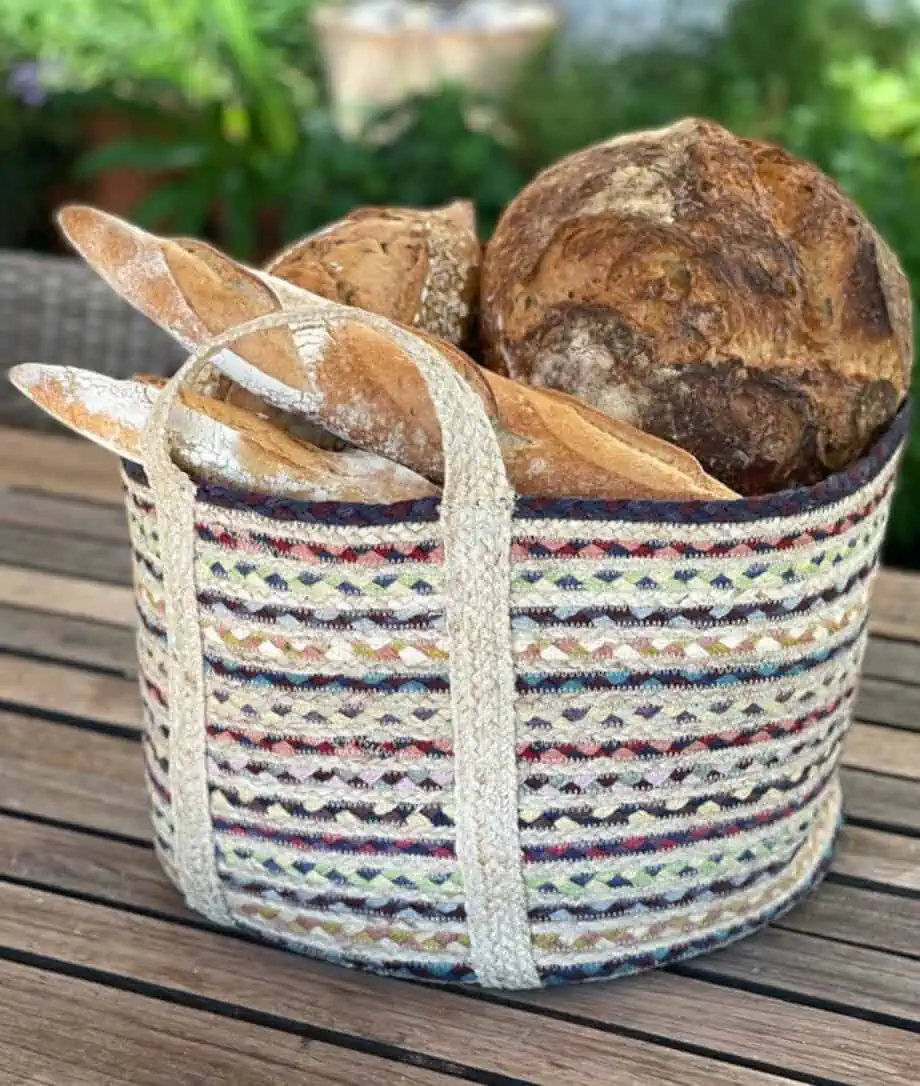 so cosy fairisle multicolour basket with handles