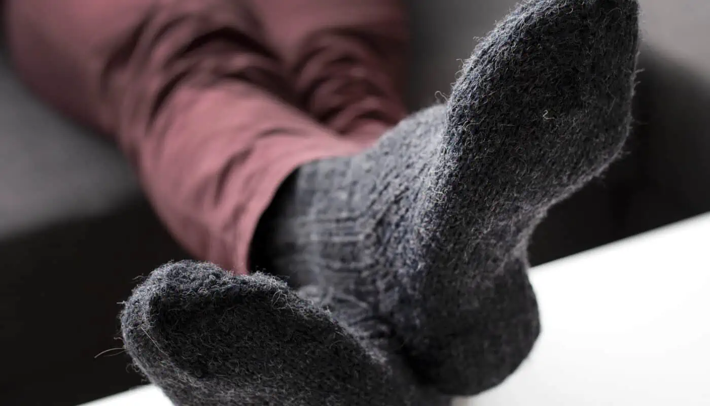 grey handmade merino wool socks