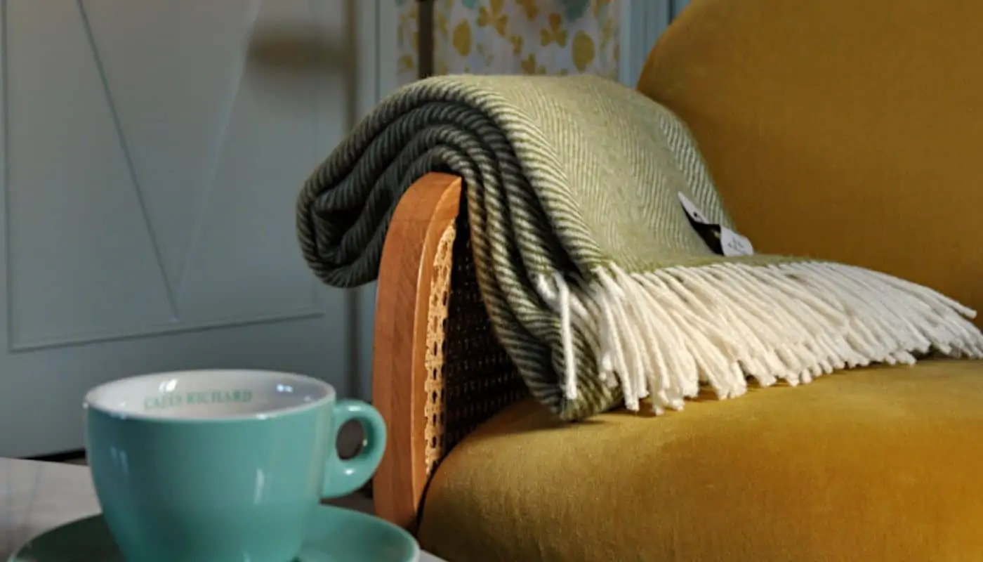 green cream herringbone sofa bet cosy throw blanket