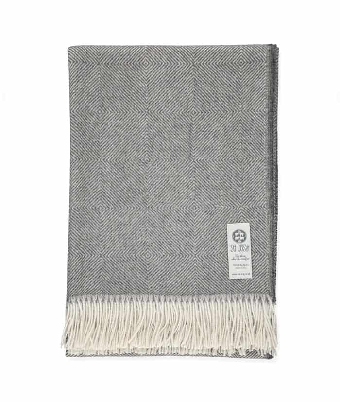 ellison charcoal grey baby alpaca wool throw blanket