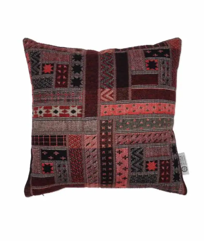 merino wool patchwork cushion