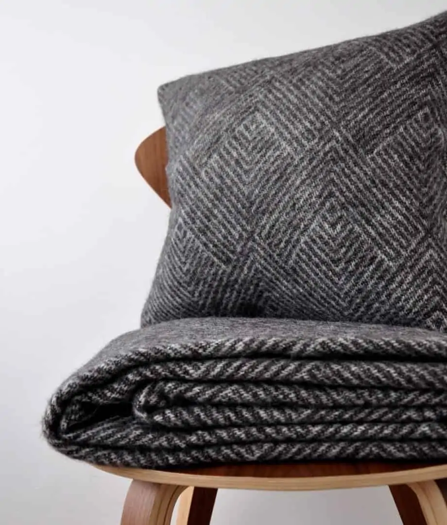 Donell charcoal grey pure new wool cosy cushion