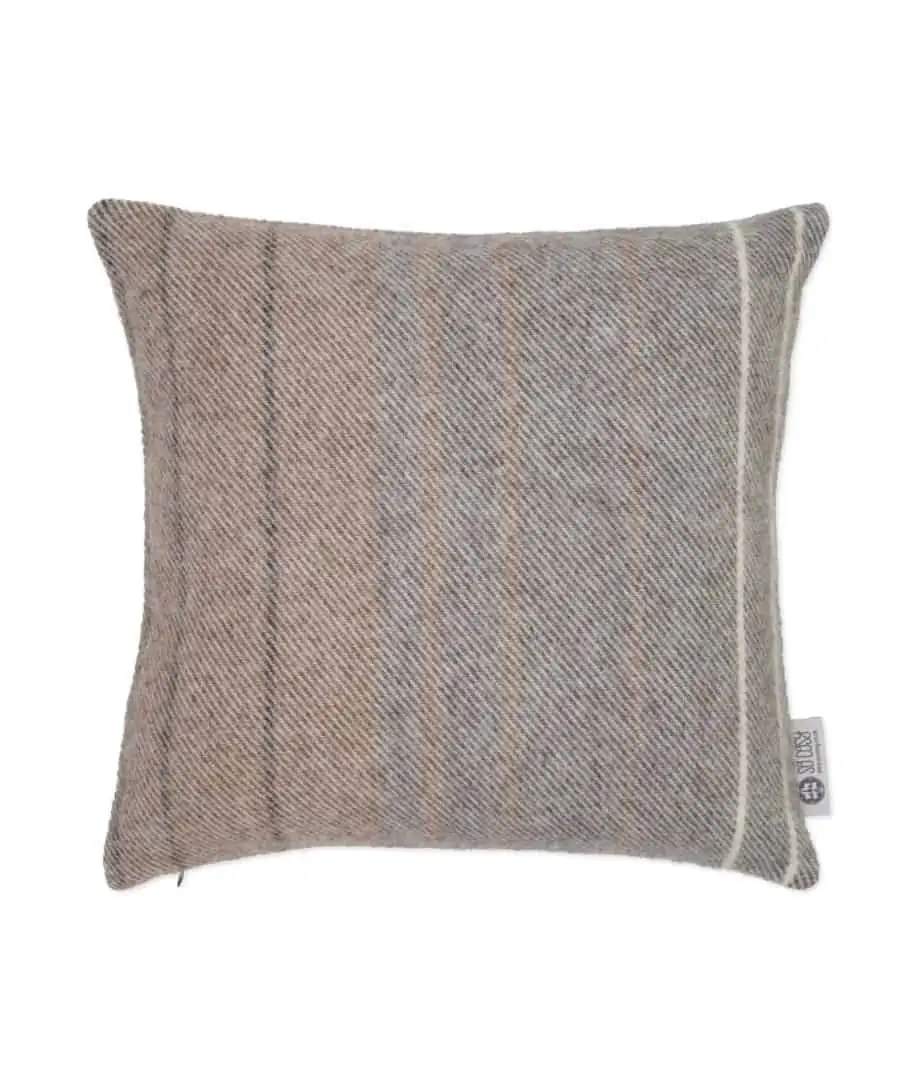soft alpaca and lambswool cosy cushion in undyed colours
