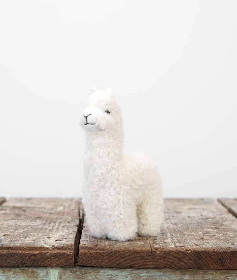 white baby alpaca soft toy