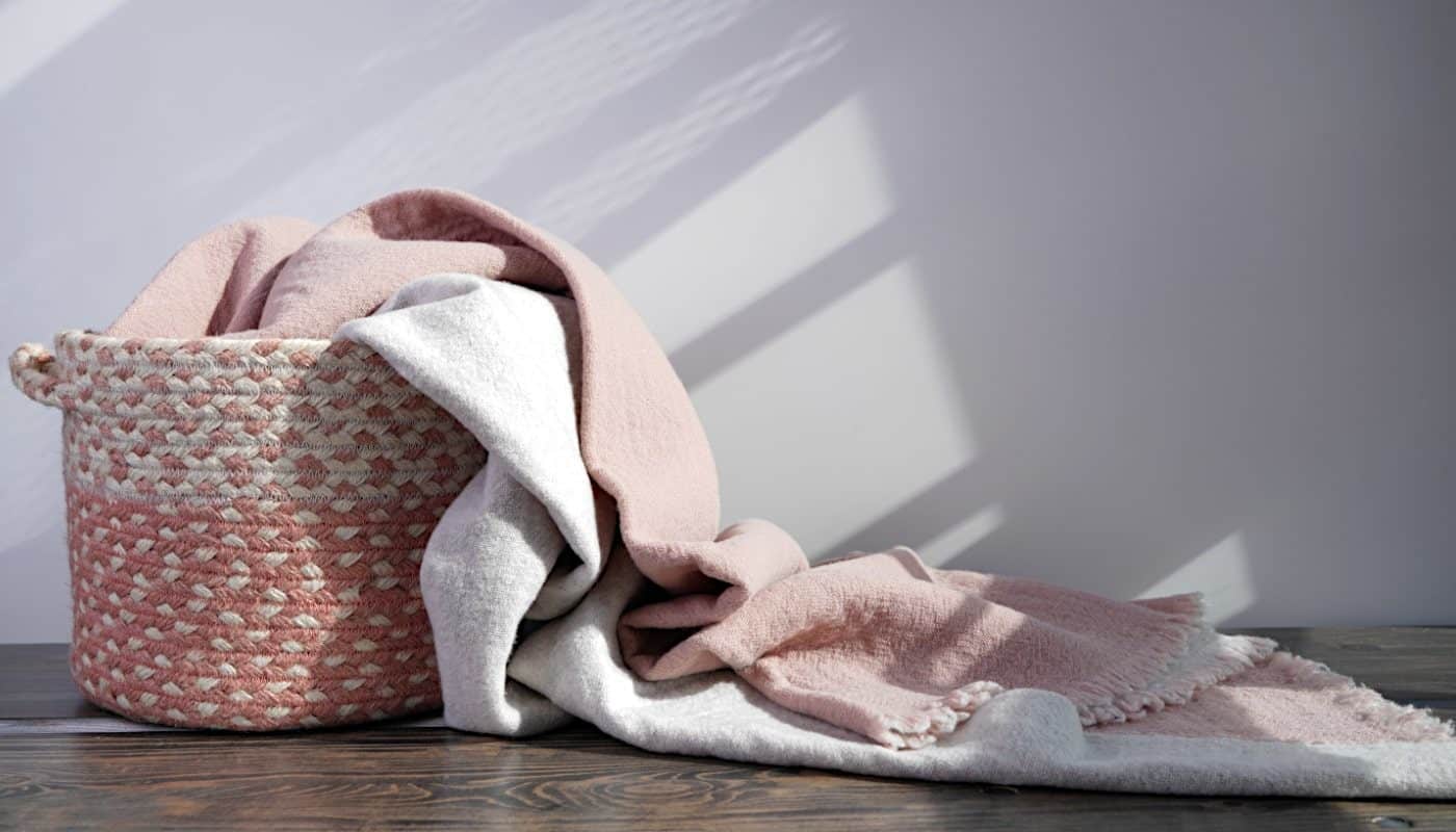 capri rose grey so cosy merino wool reversible throw blanket