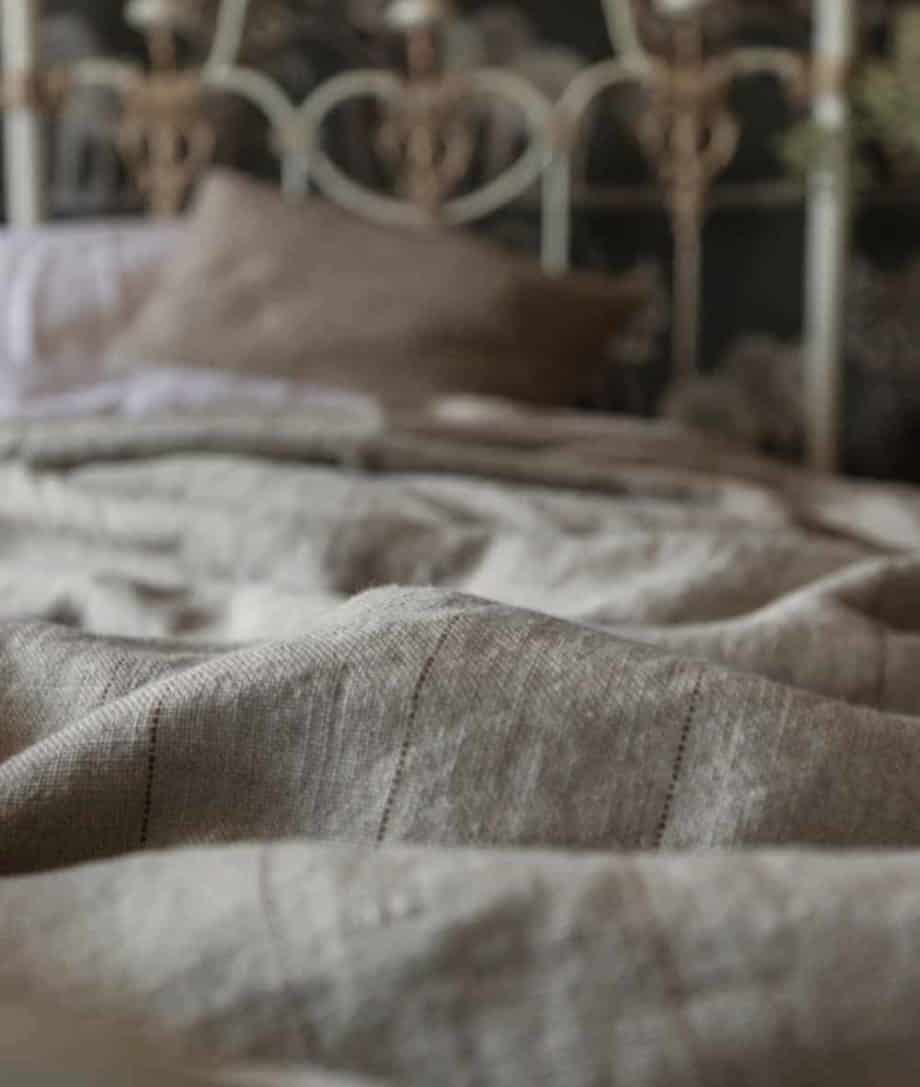 laurie natural taupe colour linen throw prewashed