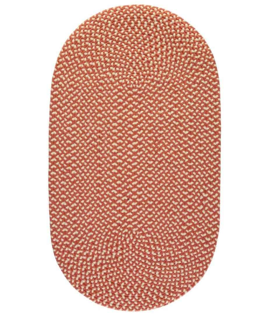 paprika colour eco recycling plastic rug oval