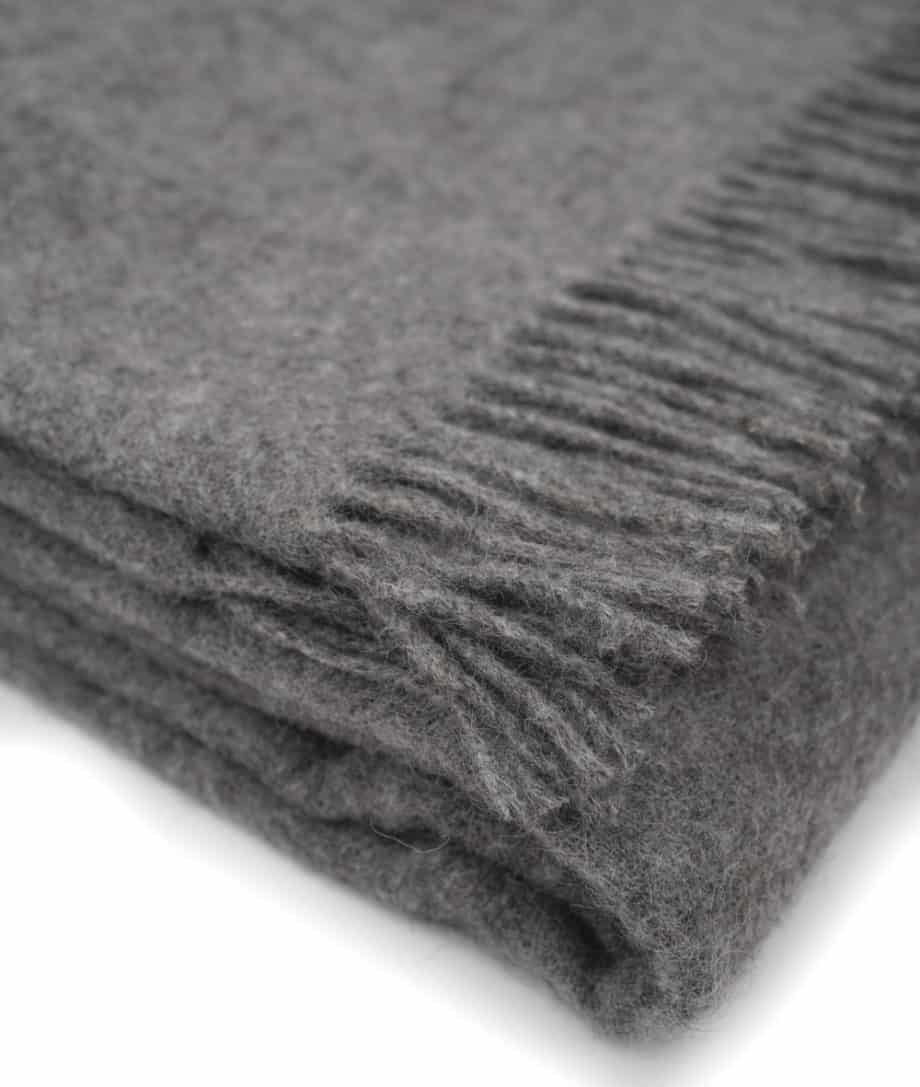 scandinavian wool large size bedspread in grey colour
