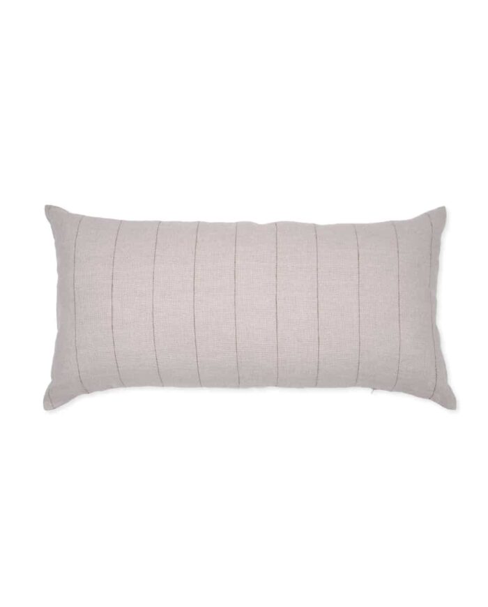 prewashed natural linen cushion in natural taupe