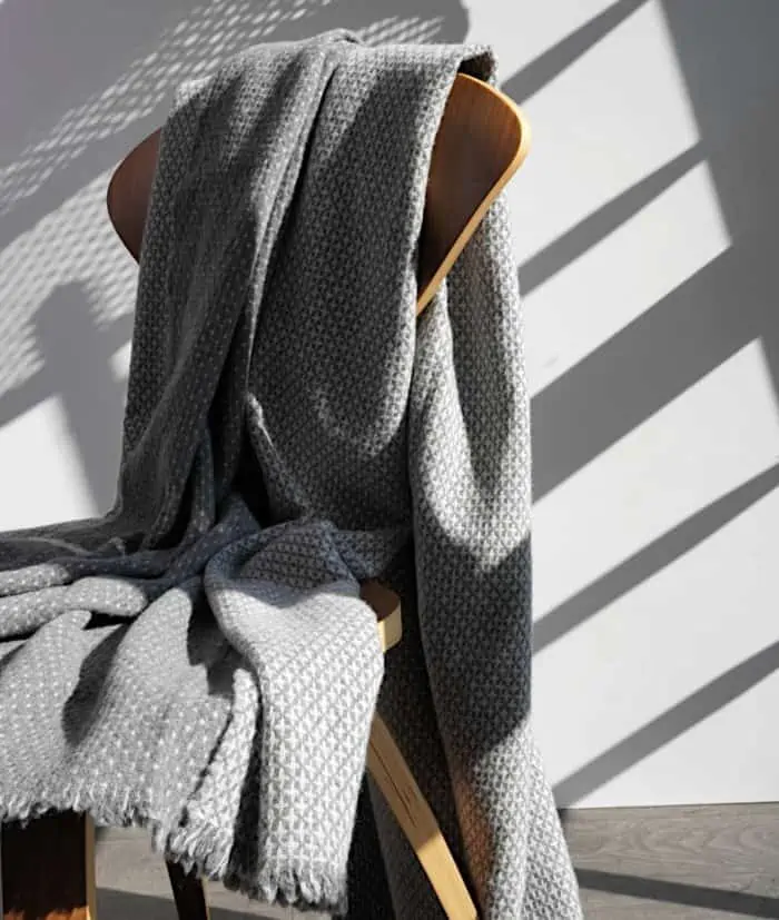 super fine merino wool textured cosy blanket