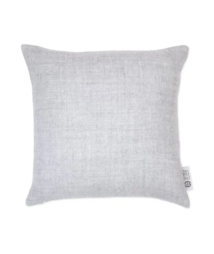 luxury baby alpaca wool cushion in silver grey