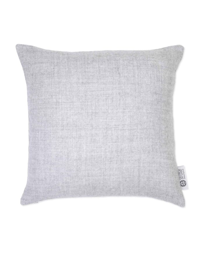 luxury baby alpaca wool cushion in silver grey