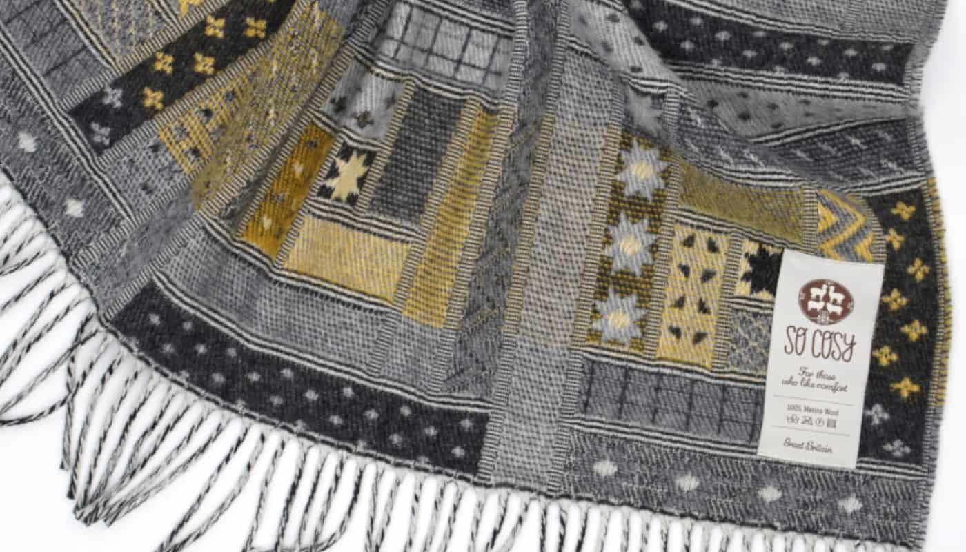 so cosy fine merino wool patchwork design blankets throws