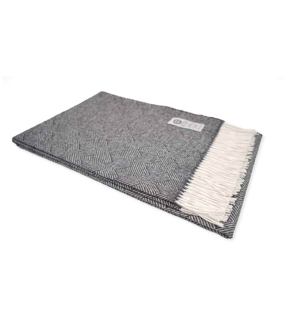 cosy pure alpaca wool throw wrap blanket in charcoal grey colour