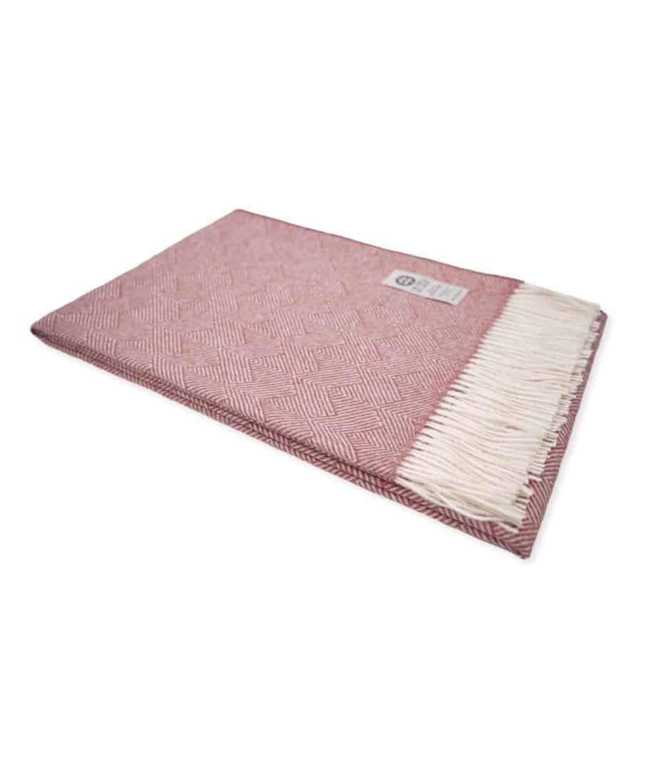 raspberry red colour pure alpaca wool cosy throw