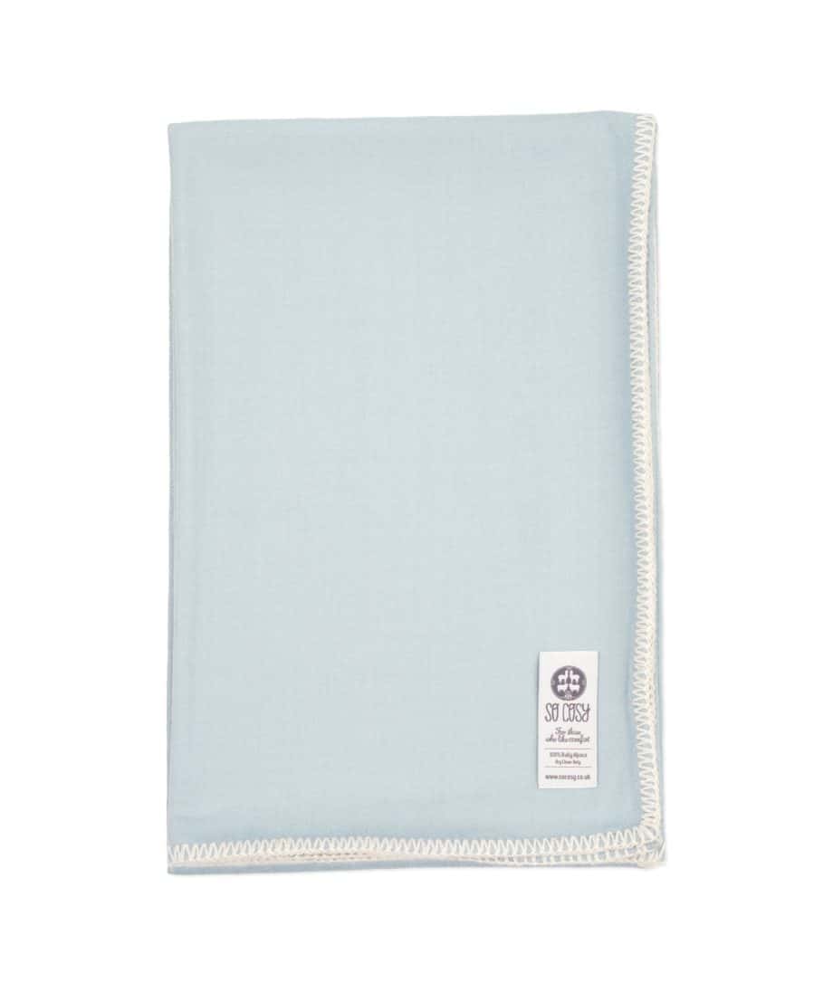 so cosy pure baby alpaca wool blanket throw in Swedish blue colour