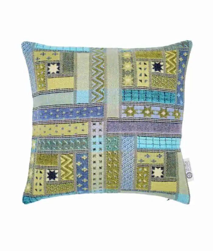 so cosy patchwork design merino wool cosy cushion