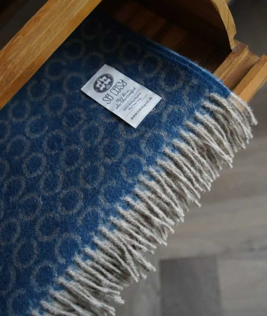 sidney indigo blue alpaca wool blanket