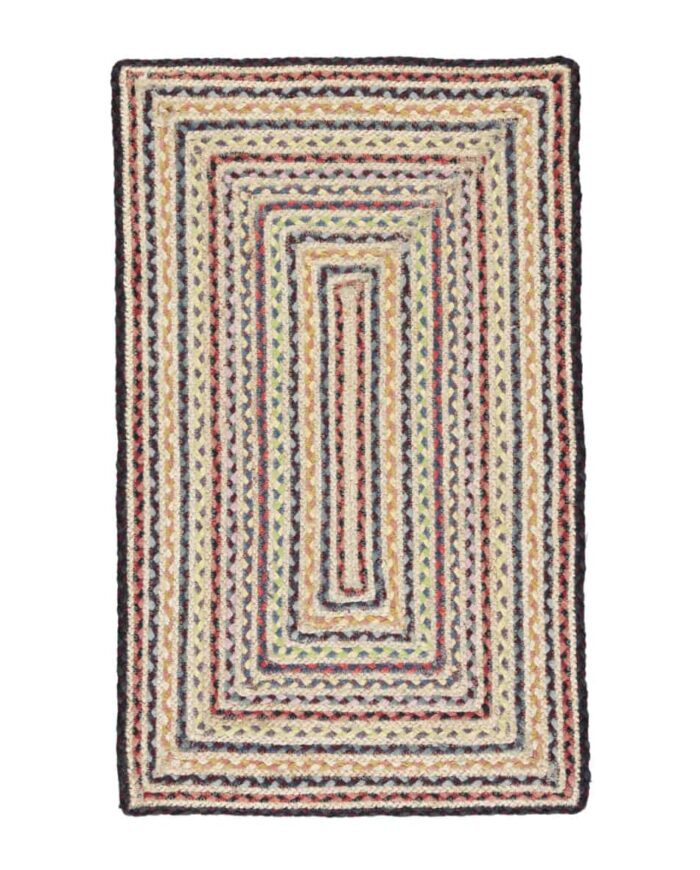 fairisle rectangular organic jute rug by so cosy