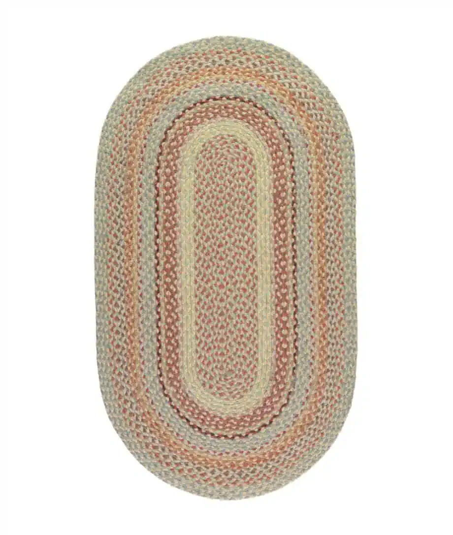 pampas colour organic jute oval shape rug