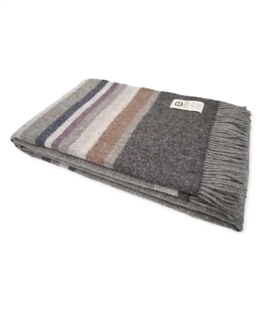 Dale Luxury pure wool multicolour stripes throw blanket
