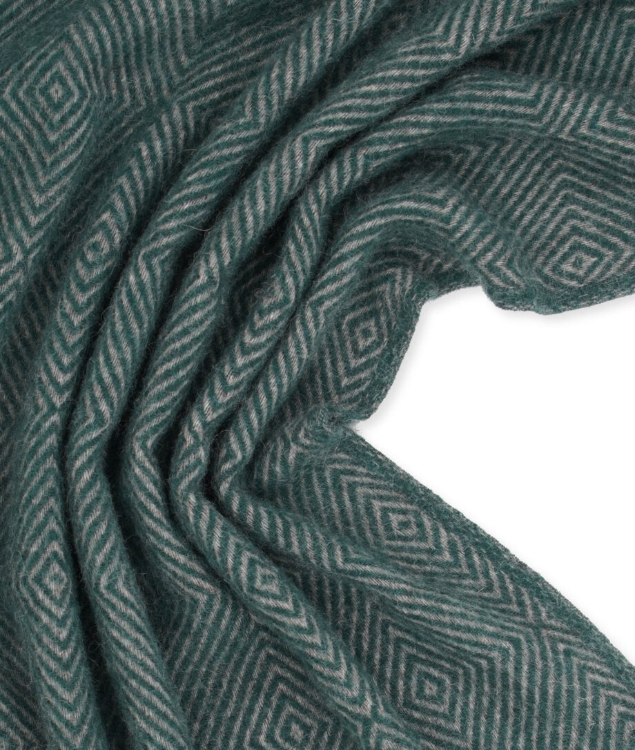Diddi pure new wool pine green grey knee blanket
