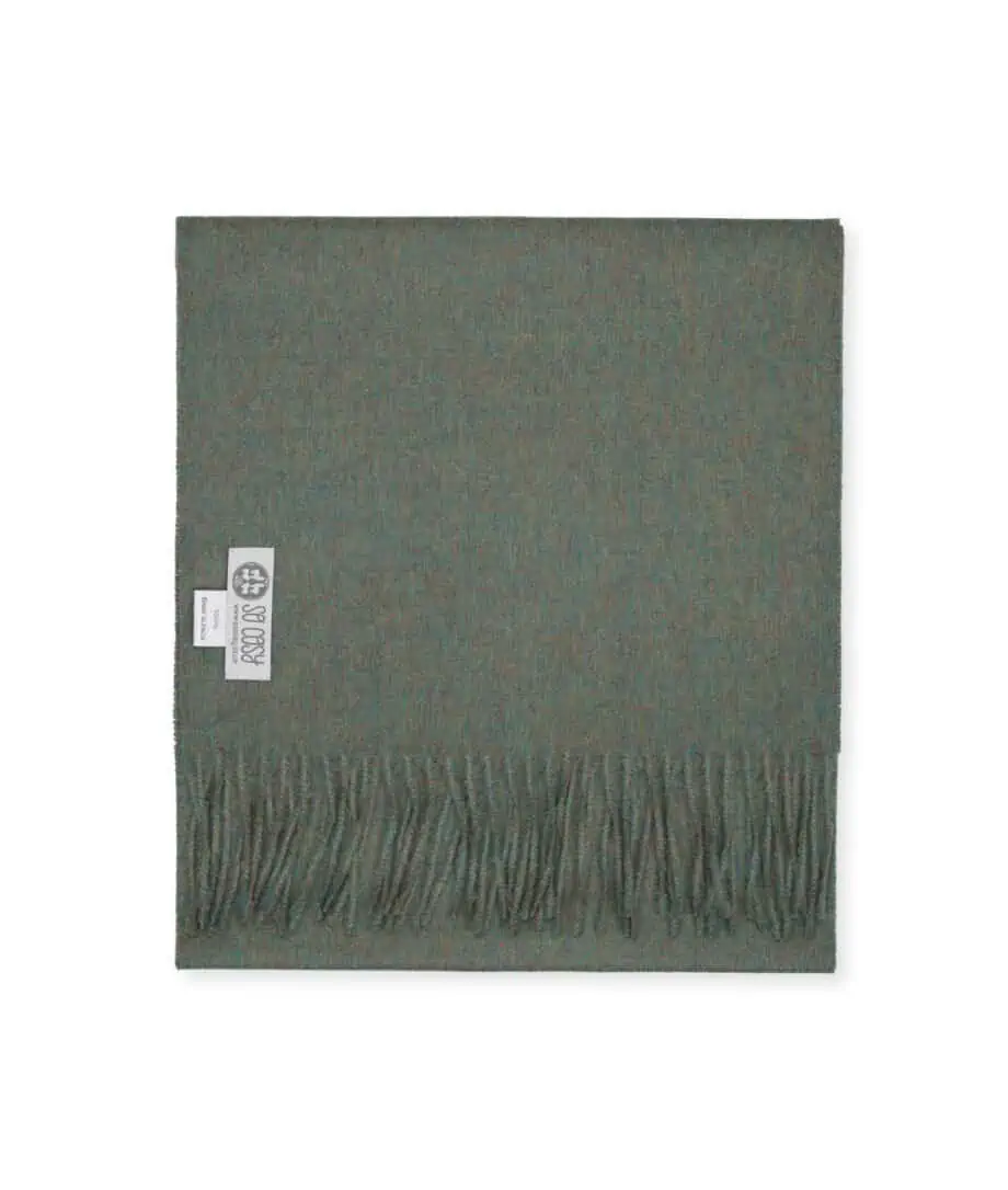 olive green colour soft warm baby alpaca wool scarf